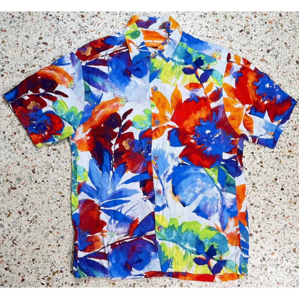 Jams World Honolulu Vintage Short Sleeve‎ Button Up Hawaiian Shirt Size XS